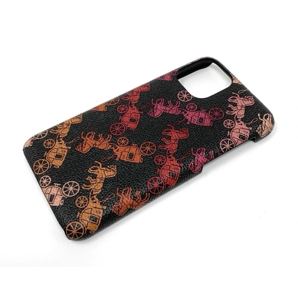 COACH NEW YORK Slim Wrap‎ Case iPhone 11 Pro Max Black Multi Color Horse Logo